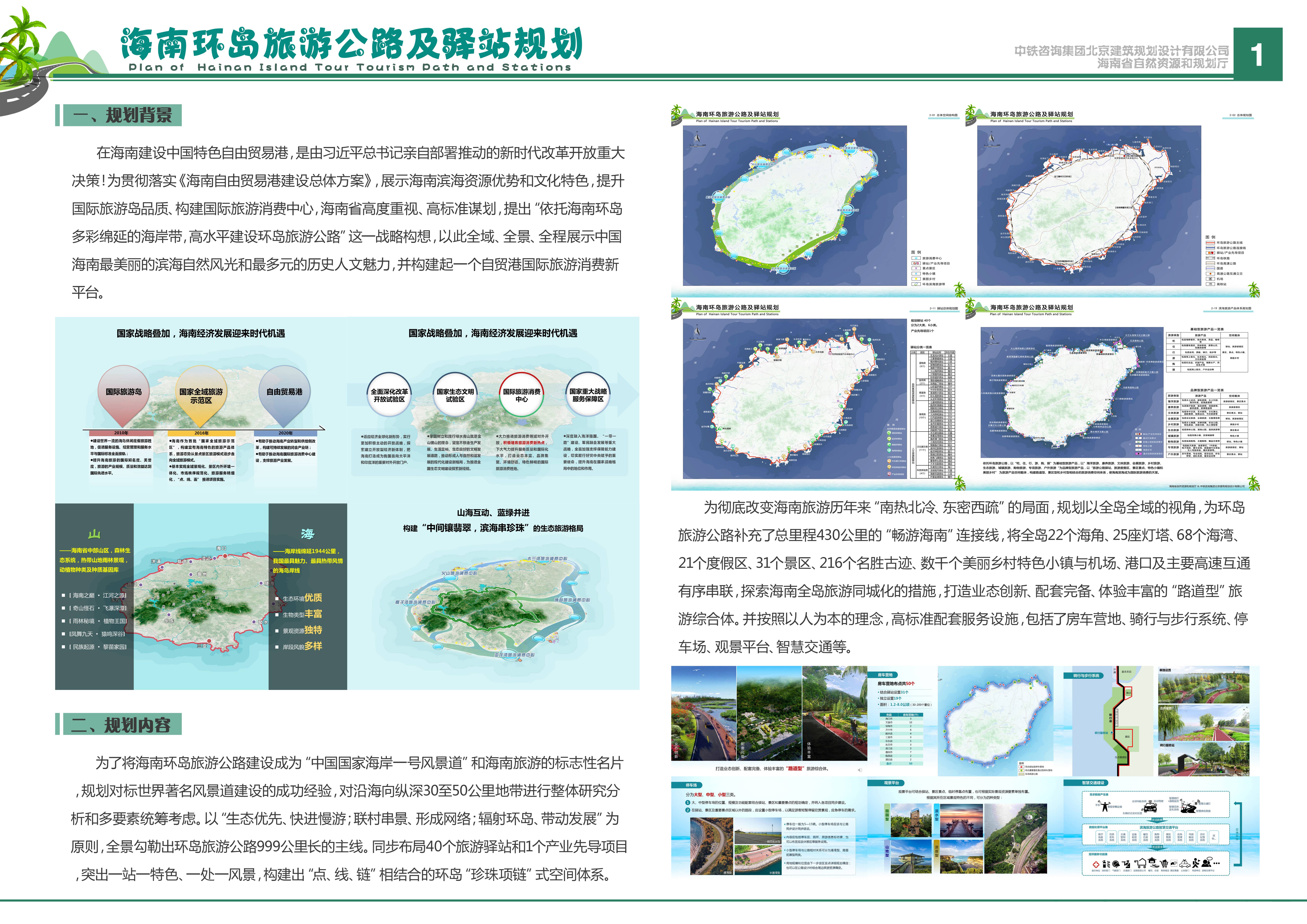 本次展示项目《海南环岛旅游公路及驿站规划》由中铁咨询集团北京建筑